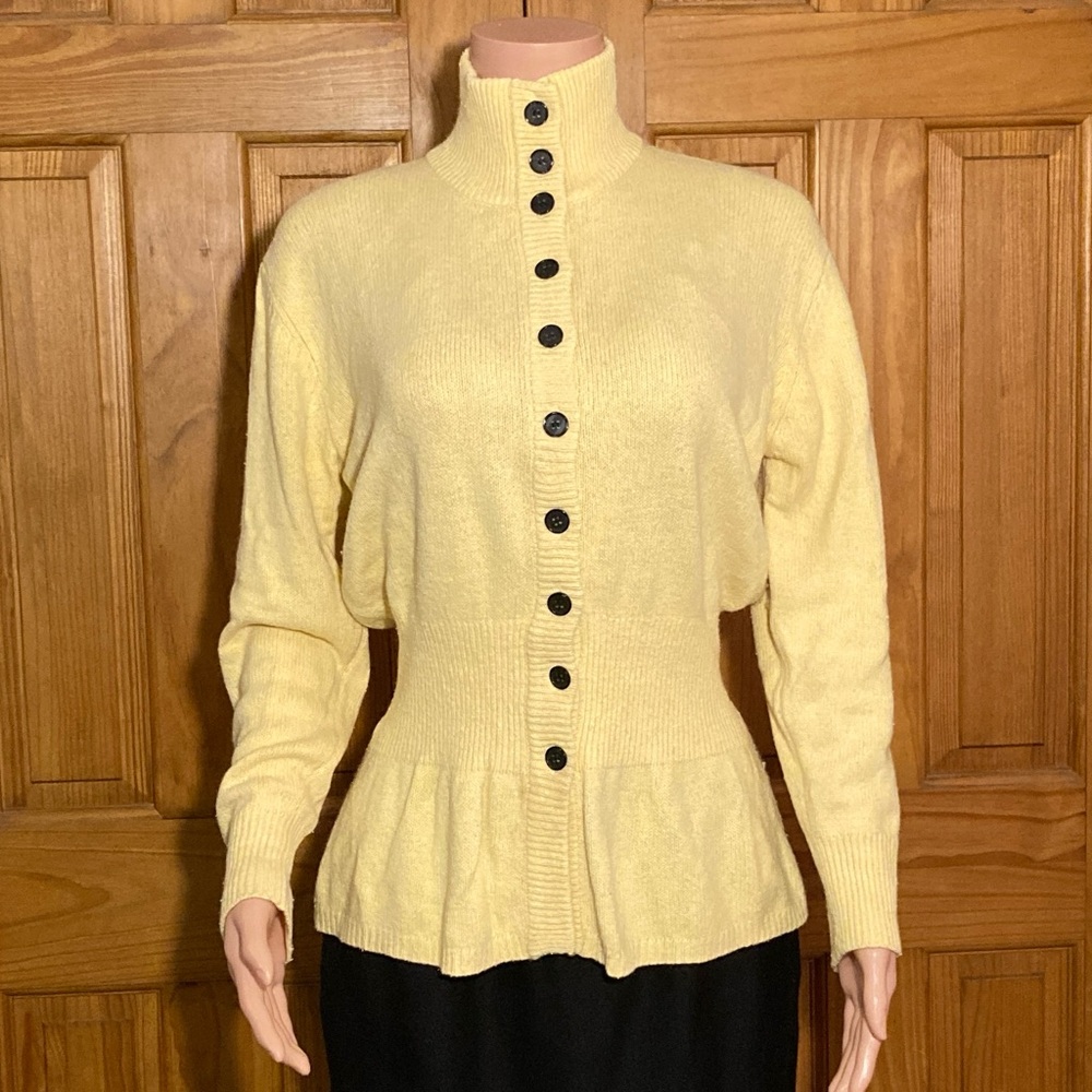 NWOT Avon Fashions Vintage 70s 80s Sweater Silk Angora Yellow Size M Medium